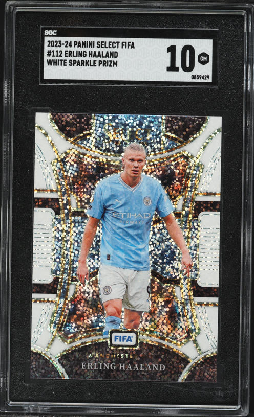 2023 Panini Obsidian Black Colorblast Erling Haaland #11 PSA 10