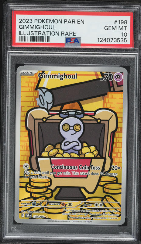 2023 Pokemon Scarlet & Violet Paradox Rift IR Gimmighoul #198 PSA 10 GEM MINT