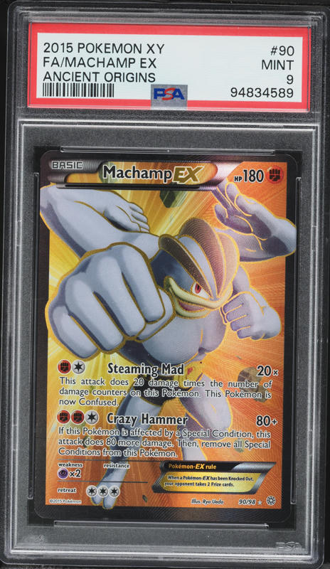 2015 Pokemon XY Ancient Origins Full Art Machamp EX #90 PSA 9 MINT