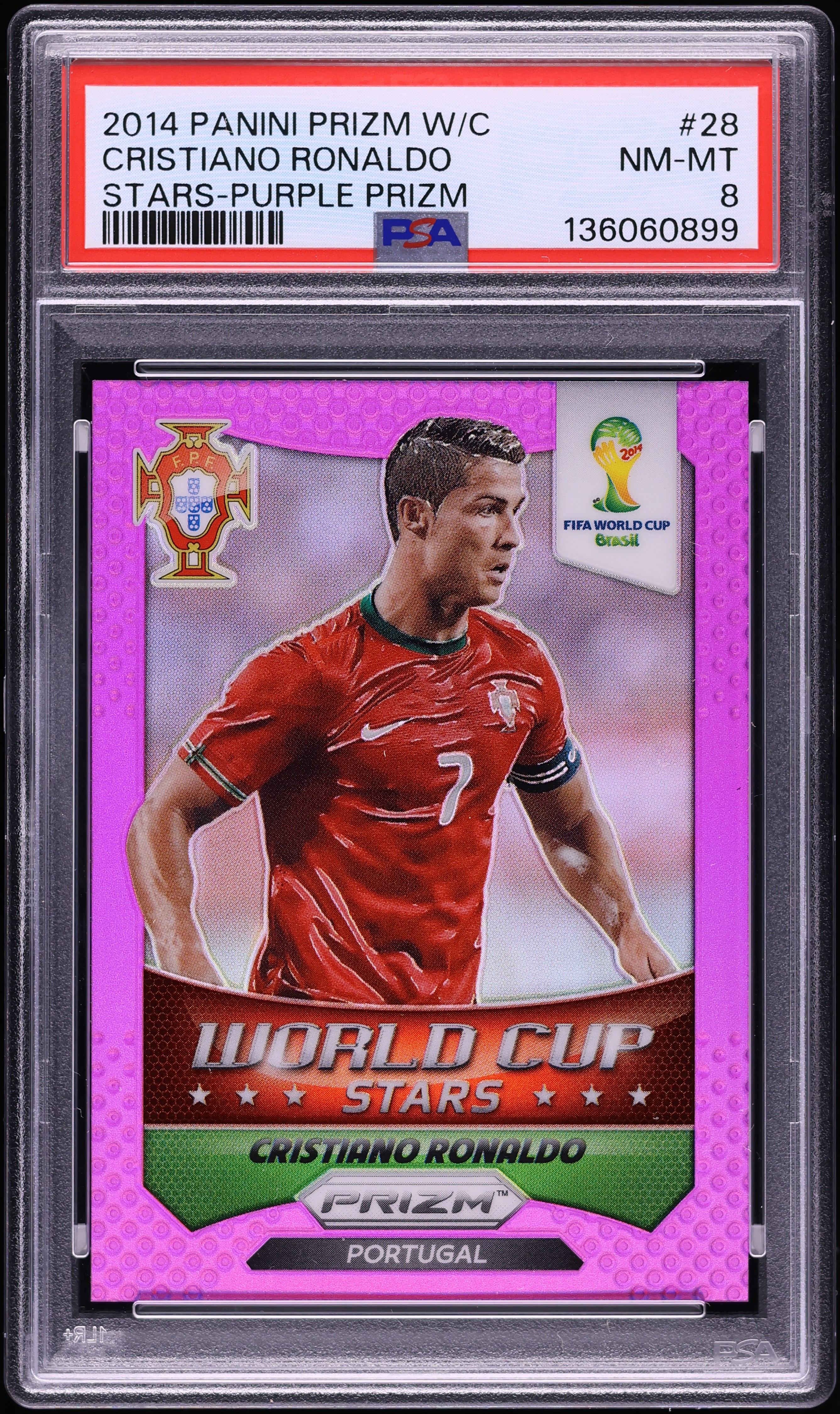 2014 Panini Prizm World Cup Stars Purple Cristiano Ronaldo /99 #28
