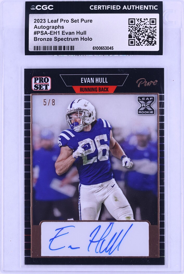 2023 Leaf Pro Set Pure Bronze Spectrum Holo Evan Hull ROOKIE AUTO /8 #PSA-EH1 CGC AUTH