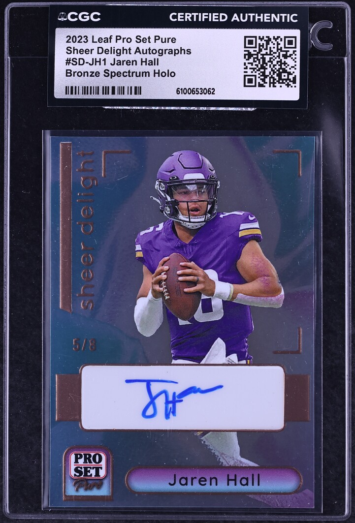 2023 Leaf Pro Set Pure Sheer Delight Bronze Spectrum Holo Jaren Hall ROOKIE AUTO /8 CGC AUTH