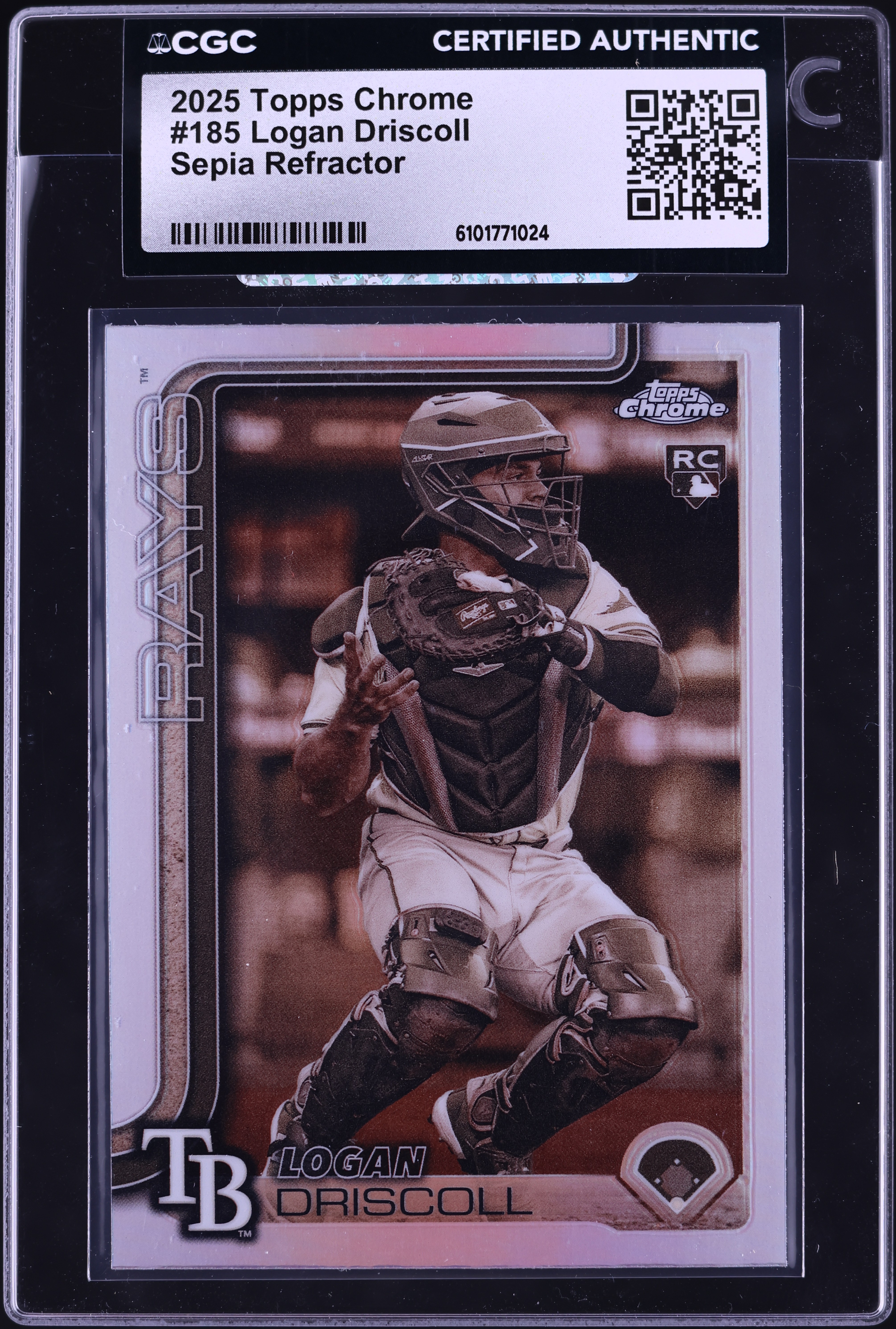 2025 Topps Chrome Sepia Refractor Logan Driscoll ROOKIE #185 CGC