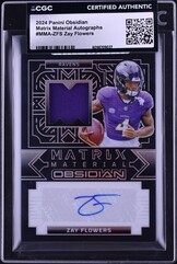 2024 Panini Obsidian Matrix Zay Flowers PATCH AUTO /299 #MMA-ZFS