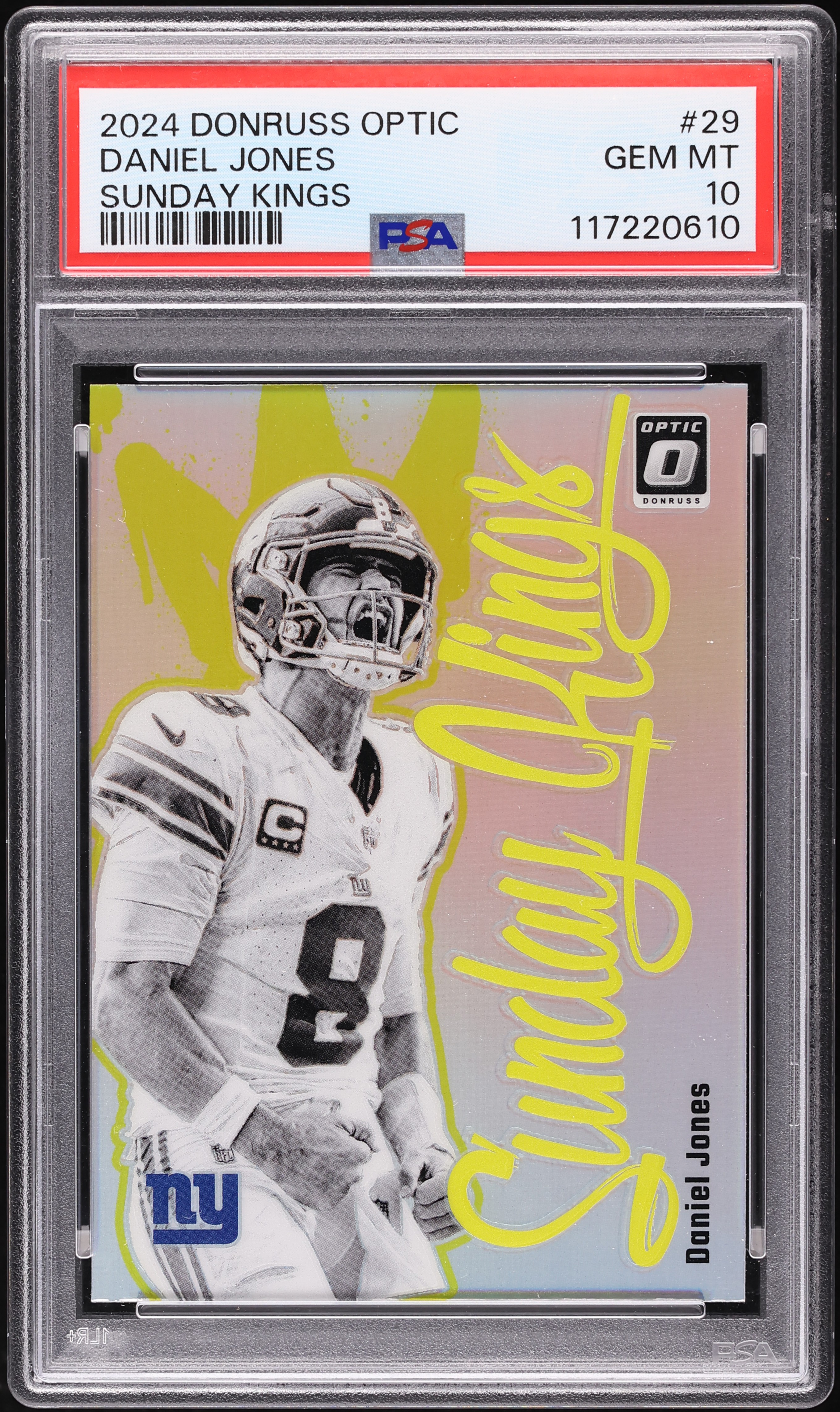2024 Donruss Optic Sunday Kings Daniel Jones #29 PSA 10 GEM MINT