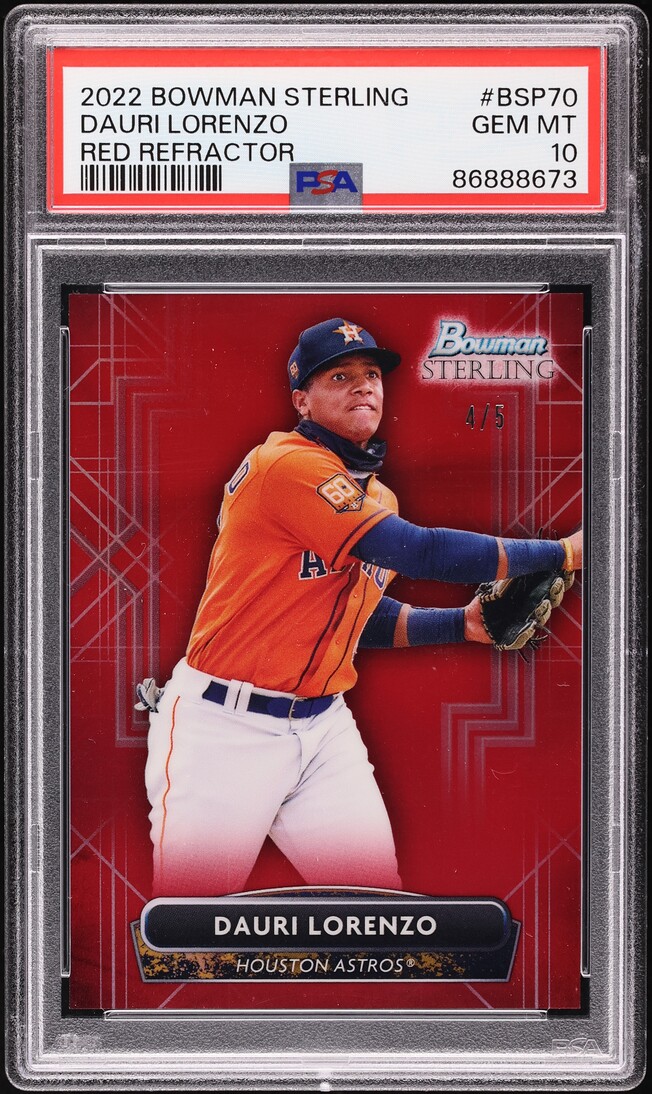 2022 Bowman Sterling Red Refractors Dauri Lorenzo PROSPECT /5 #BSP-70 PSA 10 GEM MINT