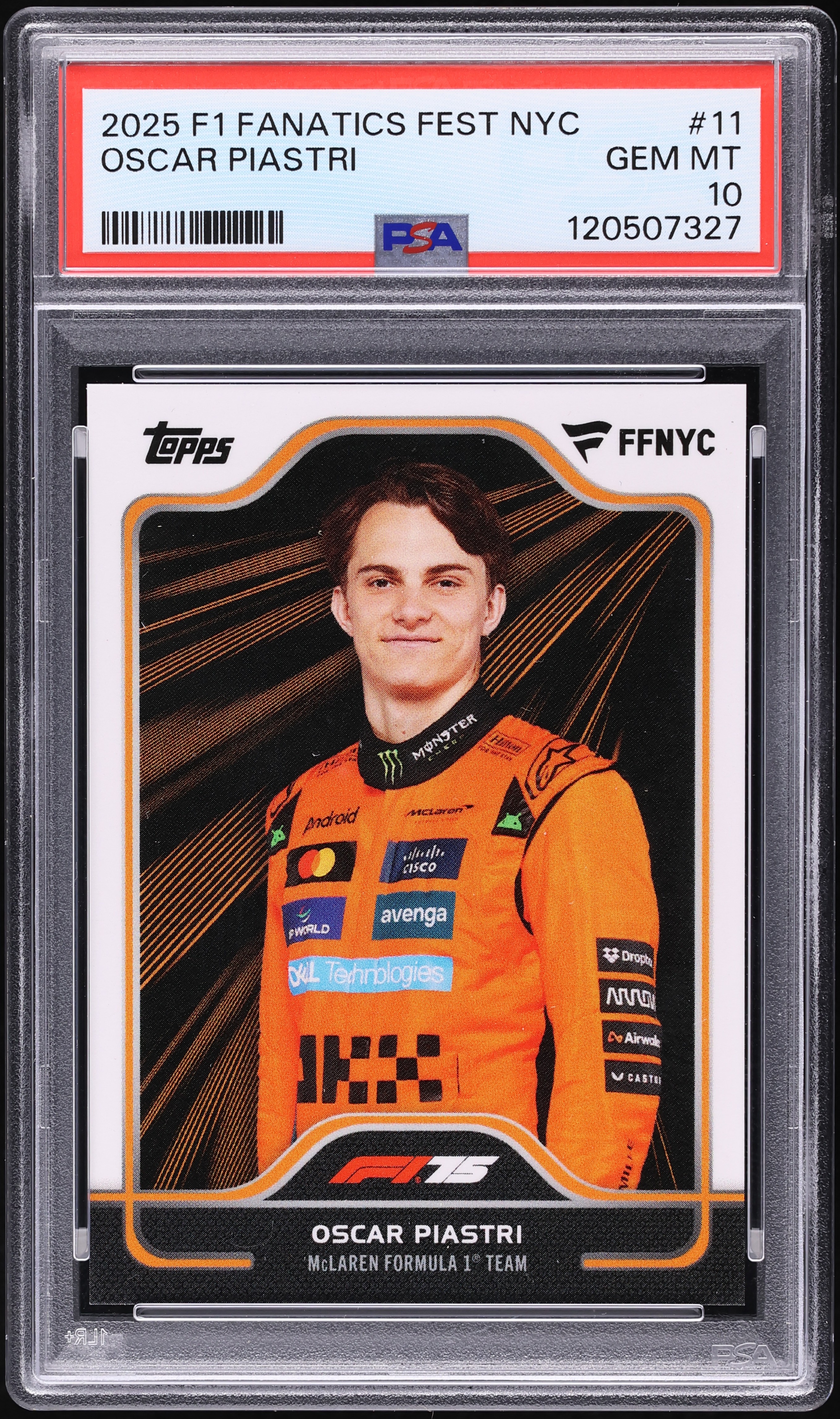 2025 Topps Formula 1 F1 Fanatics Fest NYC Oscar Piastri #11 PSA 10