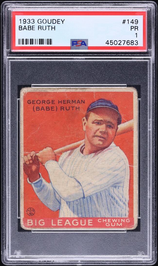 1933 Goudey Babe Ruth #149 PSA 1 PR