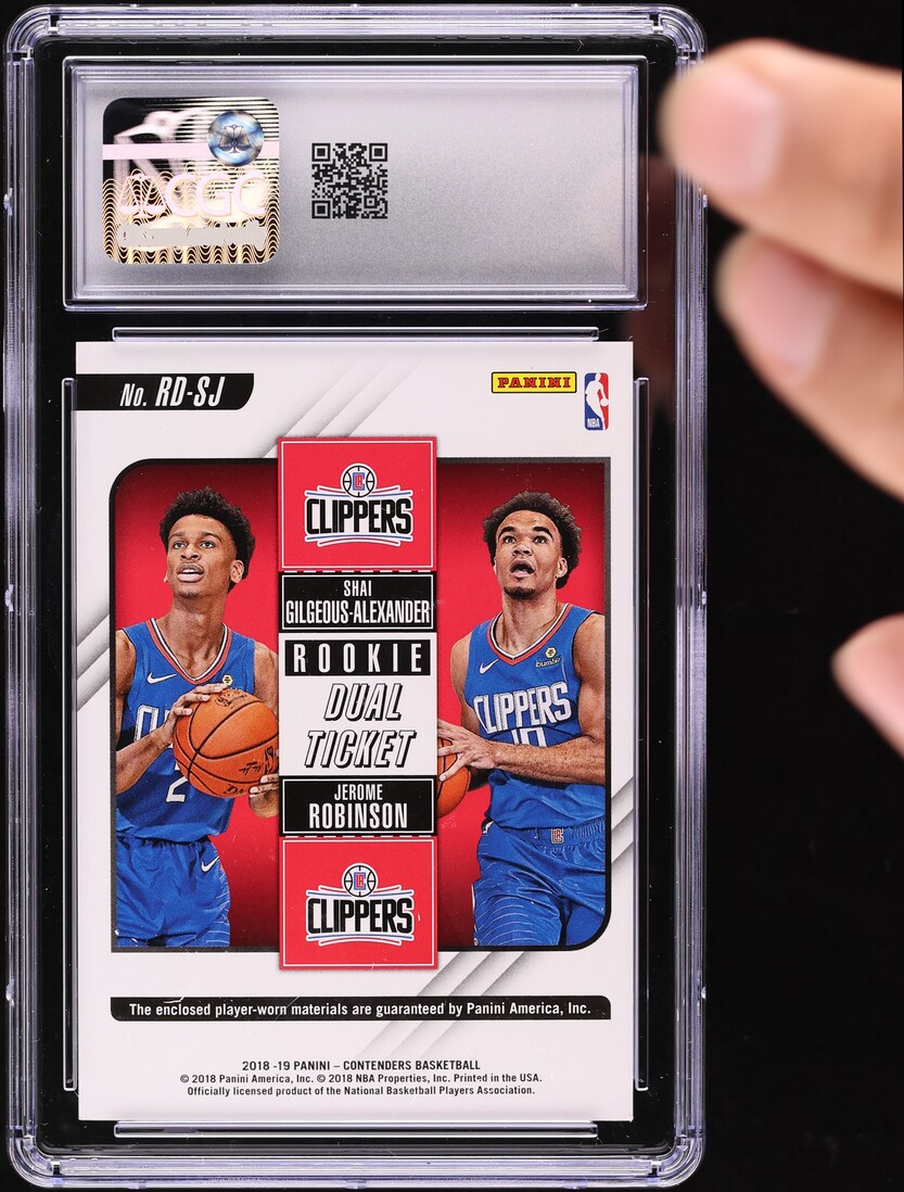 2018 Panini Contenders Ticket Jerome Robinson Shai Gilgeous-Alexander ROOKIE PATCH #RD-SJ CGC 9