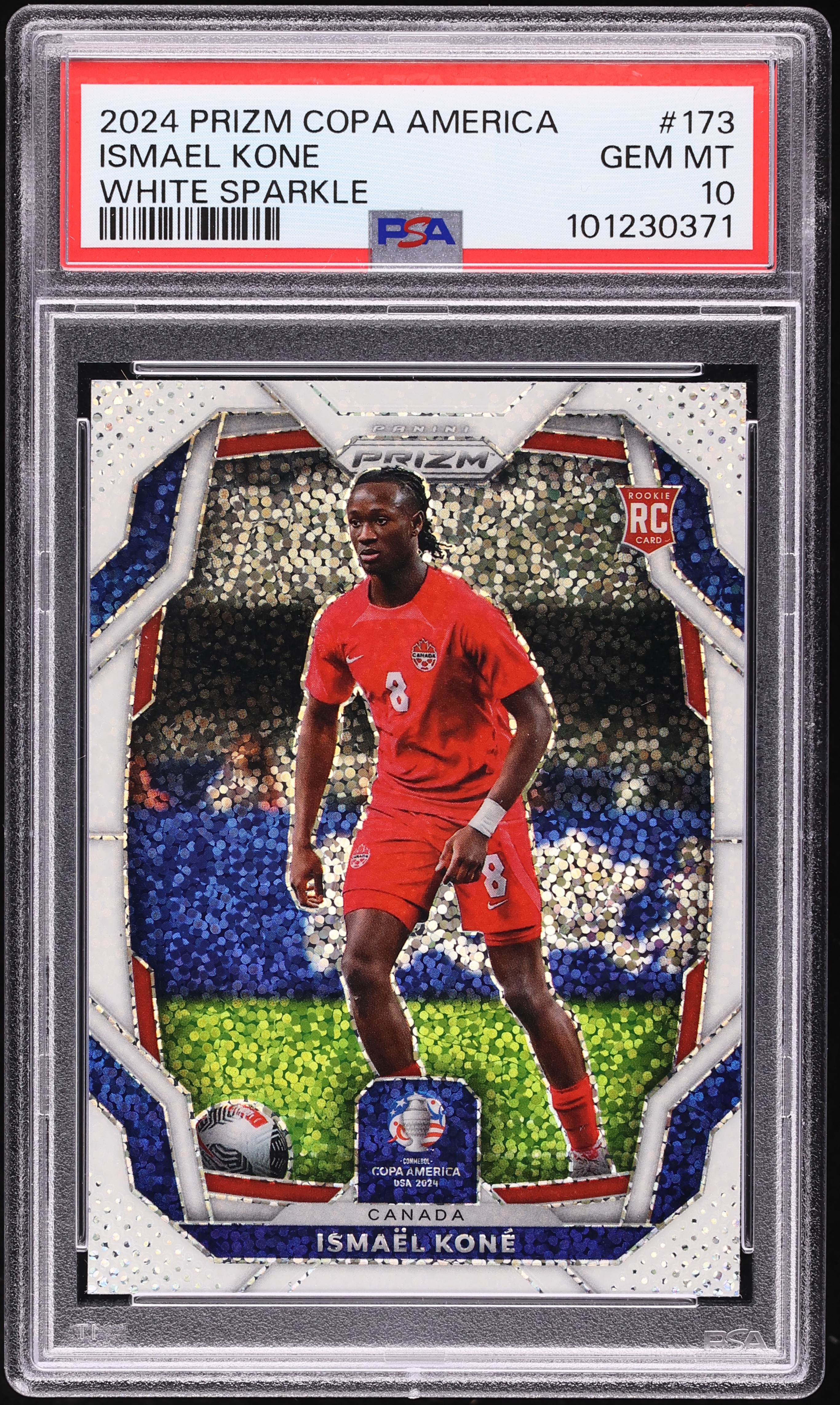 2024 Panini Prizm Conmebol Copa America White Sparkle Ismael Kone