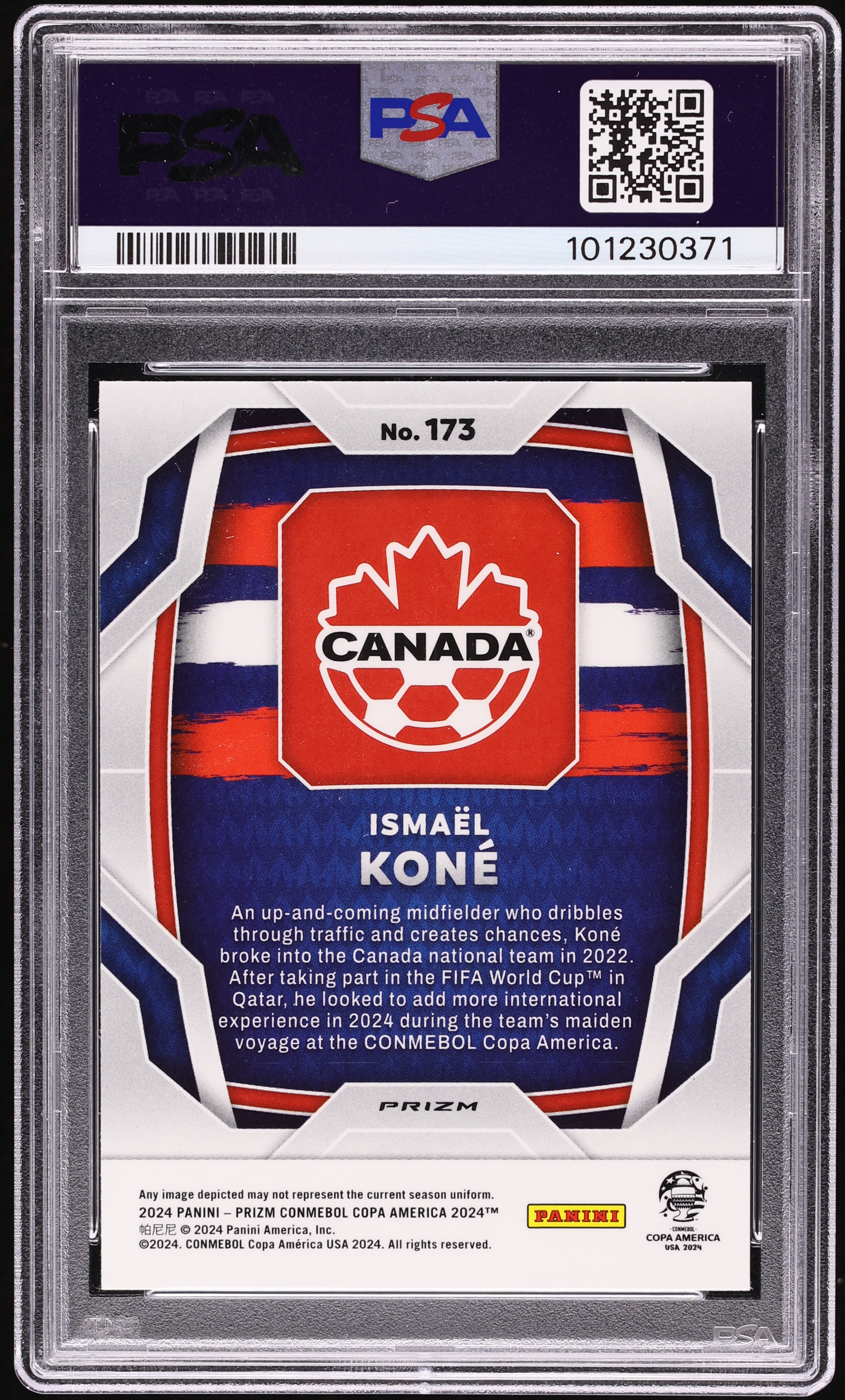 2024 Panini Prizm Conmebol Copa America White Sparkle Ismael Kone