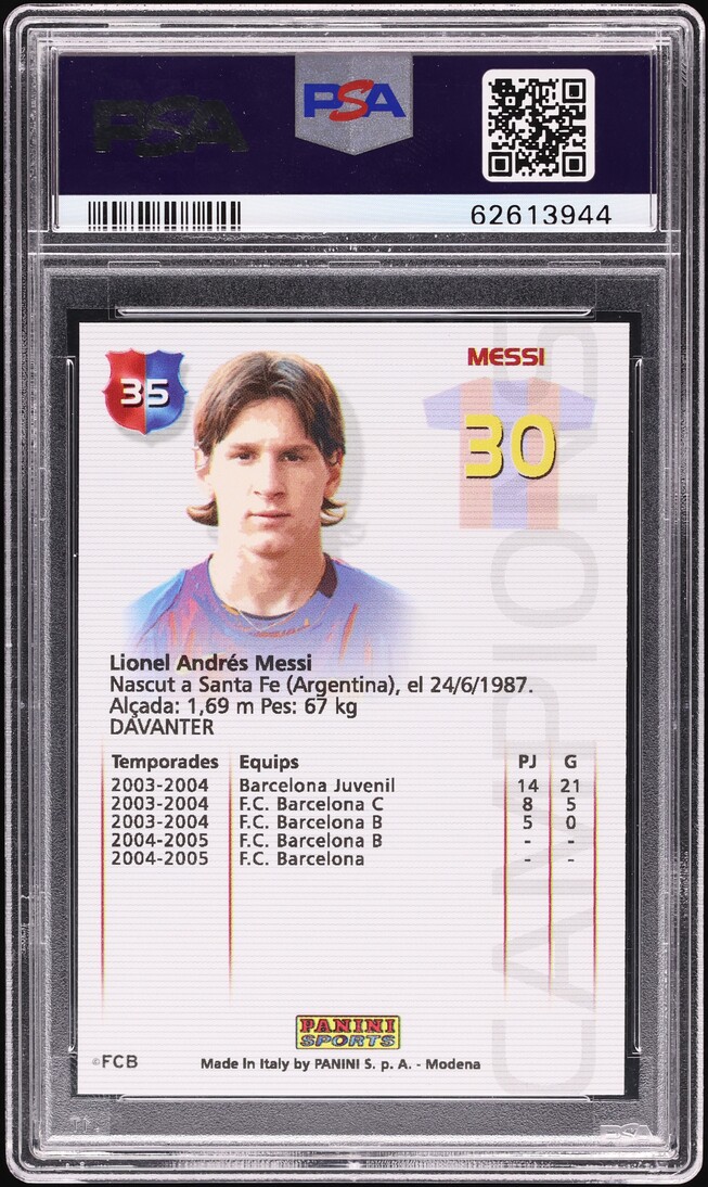 2004 Panini Sports Mega Cracks Barca Campio Lionel Messi ROOKIE #35 PSA 8 NM-MT
