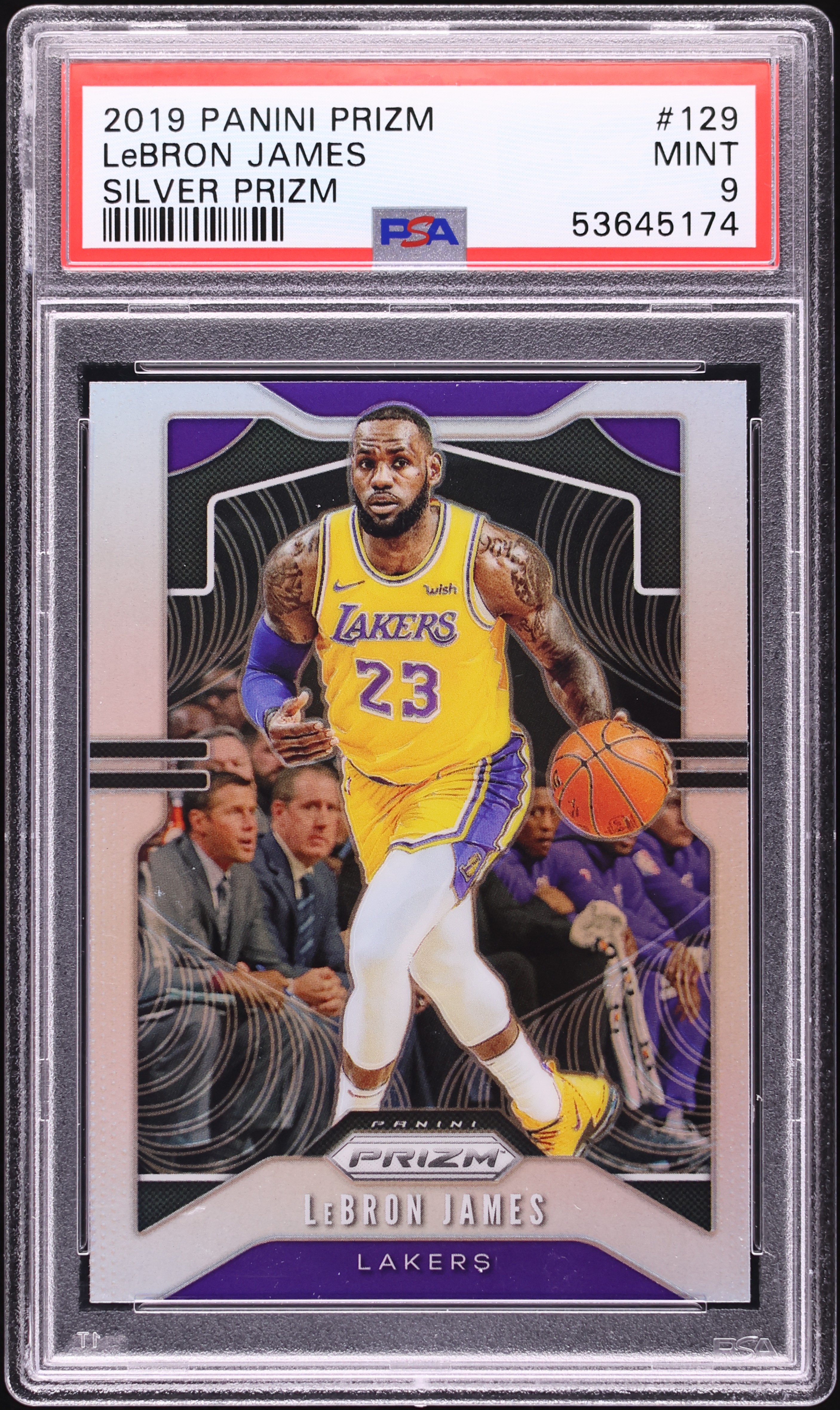 2019 Panini Prizm Silver LeBron James #129 PSA 9 MINT on Fanatics