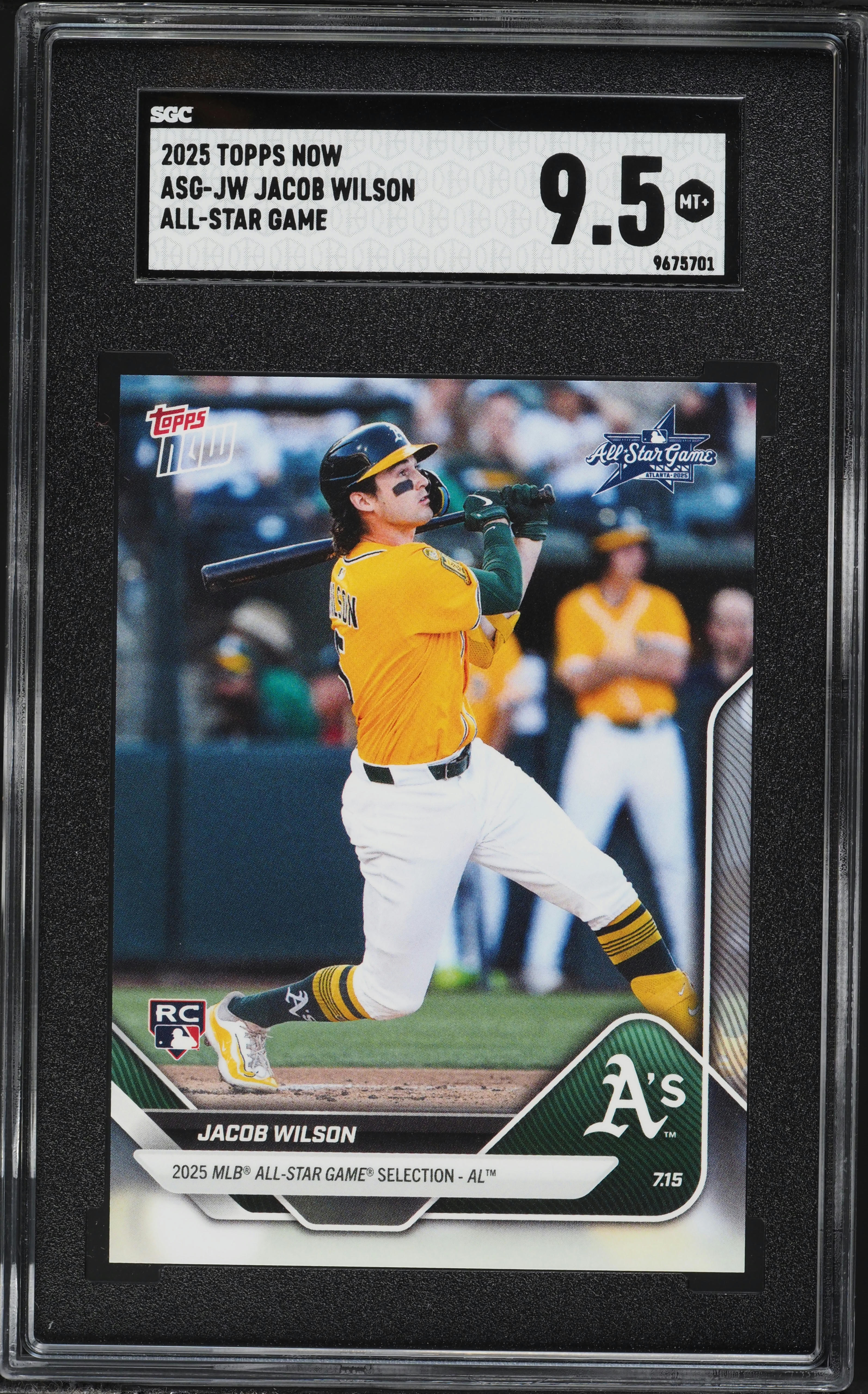 2025 Topps Now All-Star Game Jacob Wilson #ASG-JW SGC 9.5 MINT+ on 