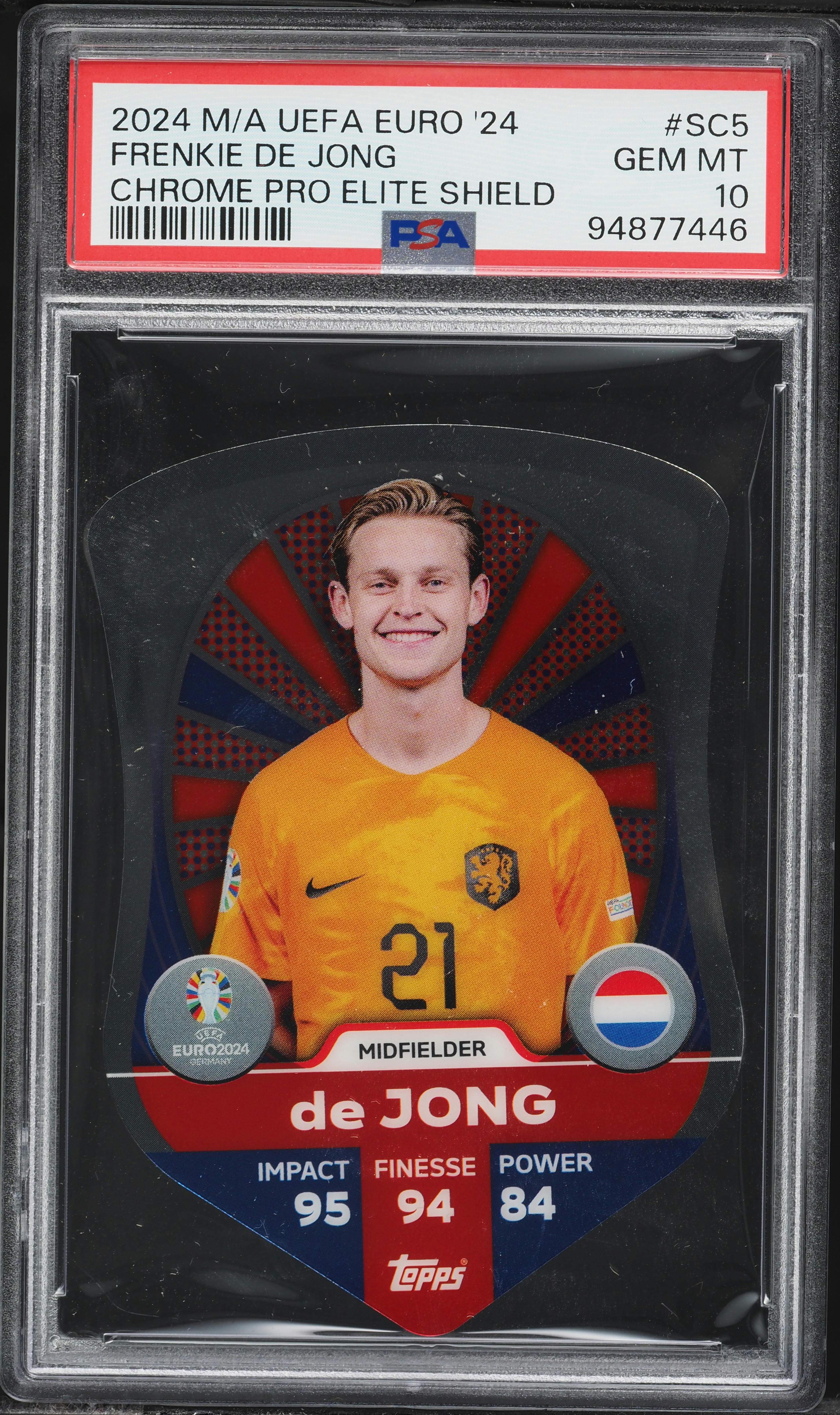 2024 Topps Match Attax UEFA Euro Chrome Pro Elite Shield Frenkie