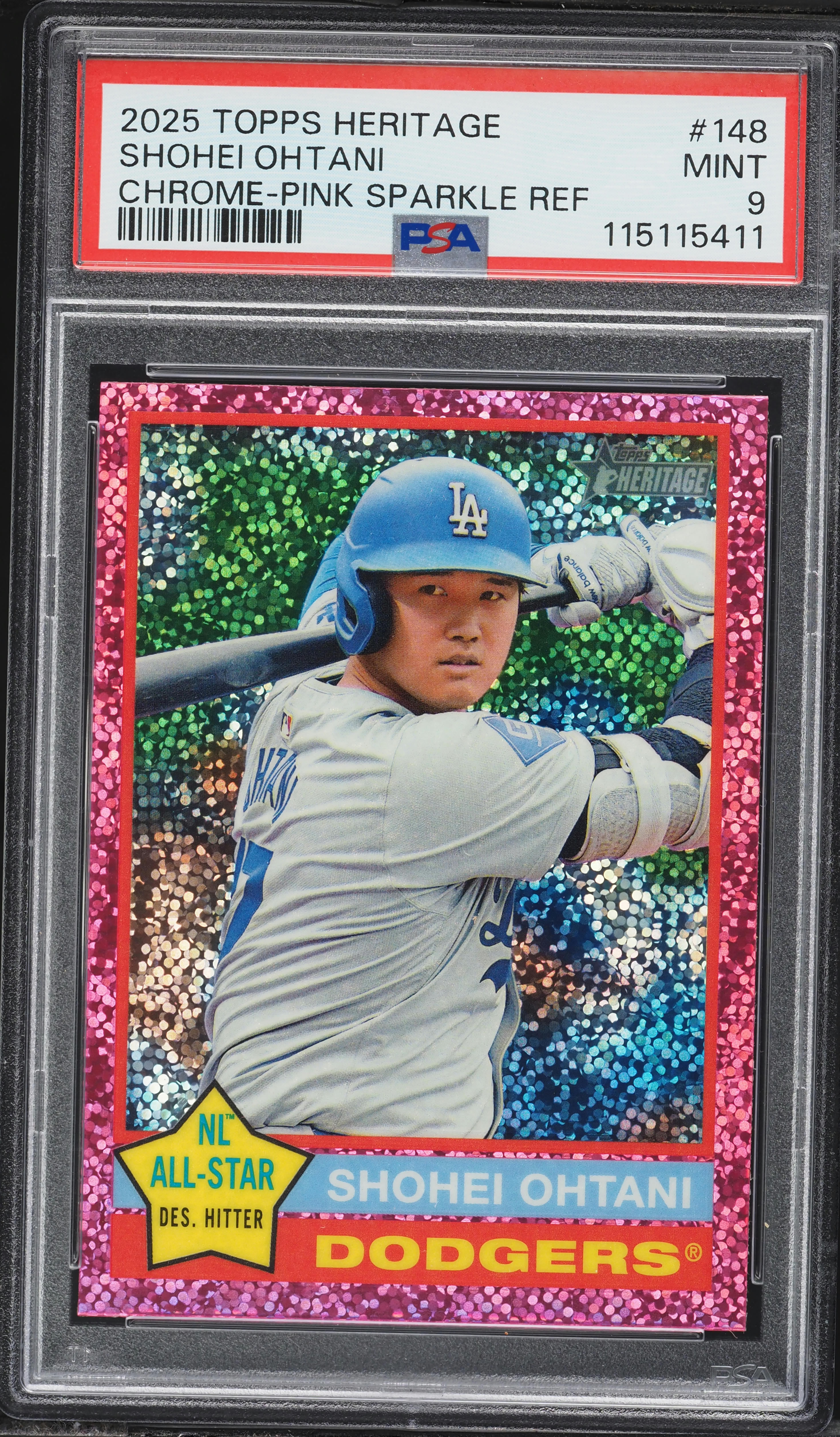 2025 Topps Heritage Chrome Pink Sparkle Refractor Shohei Ohtani