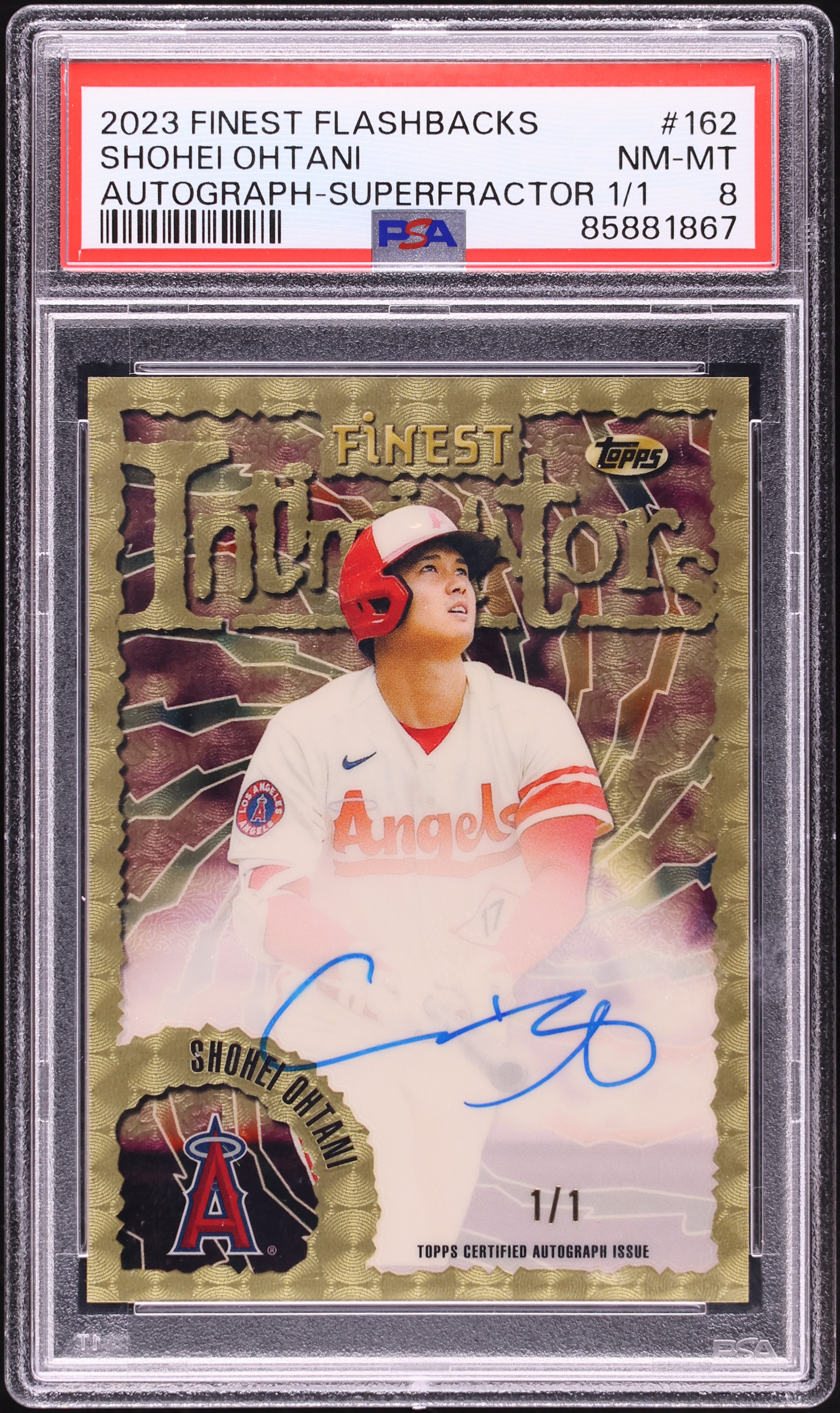 2023 Finest Flashbacks Superfractor Shohei Ohtani AUTO 1/1 #162 