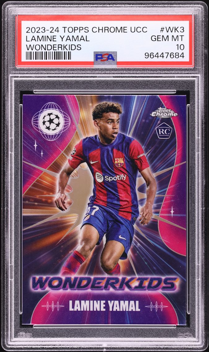 2023 Topps Chrome UEFA Wonderkids Lamine Yamal ROOKIE #WK-3 PSA 10 GEM MINT