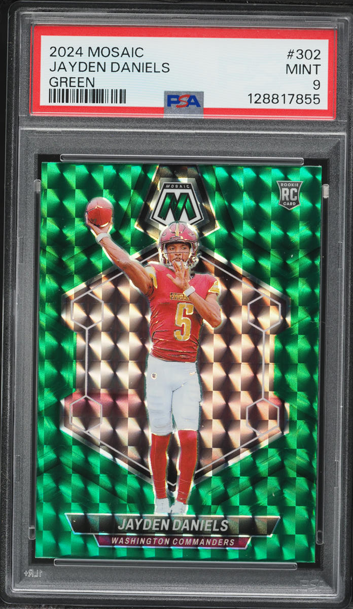 2024 Panini Mosaic Green Jayden Daniels ROOKIE #302 PSA 9 MINT