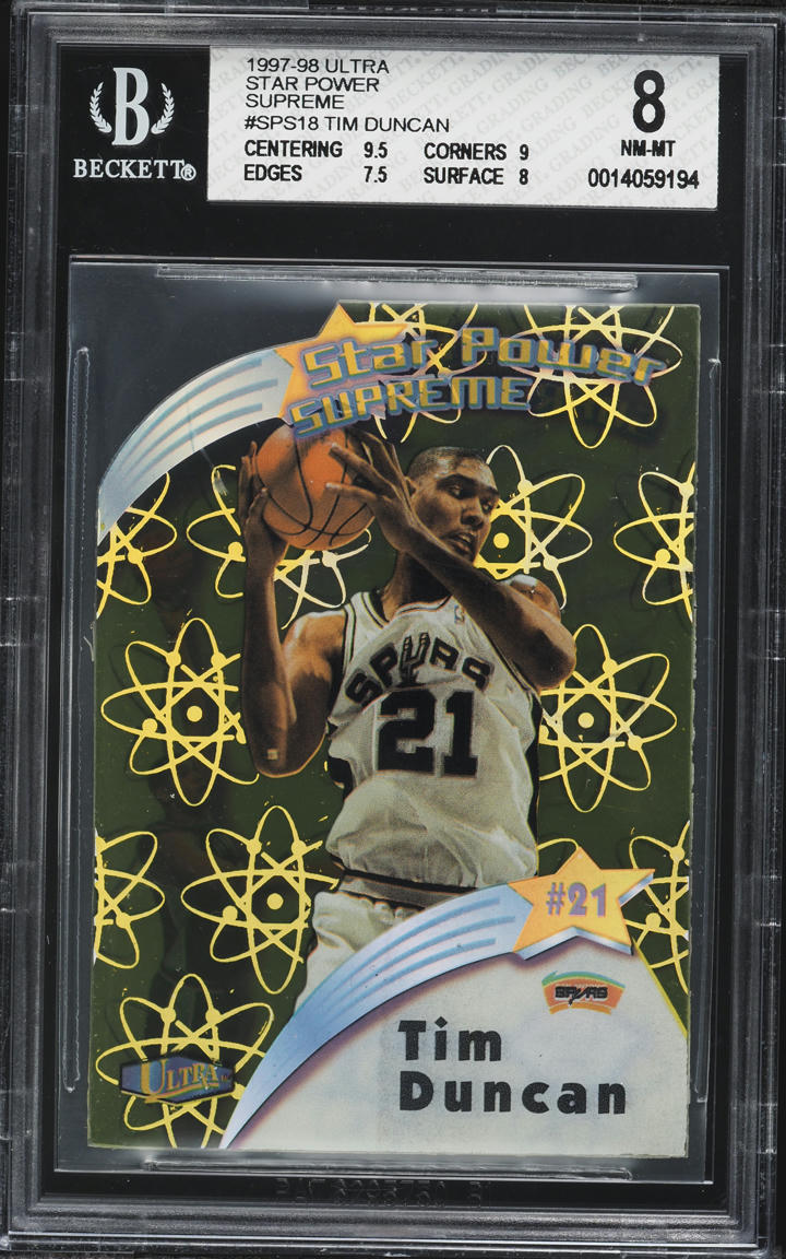 1997 Ultra Star Power Supreme Tim Duncan ROOKIE #SPS18 BGS 8 NM-MT