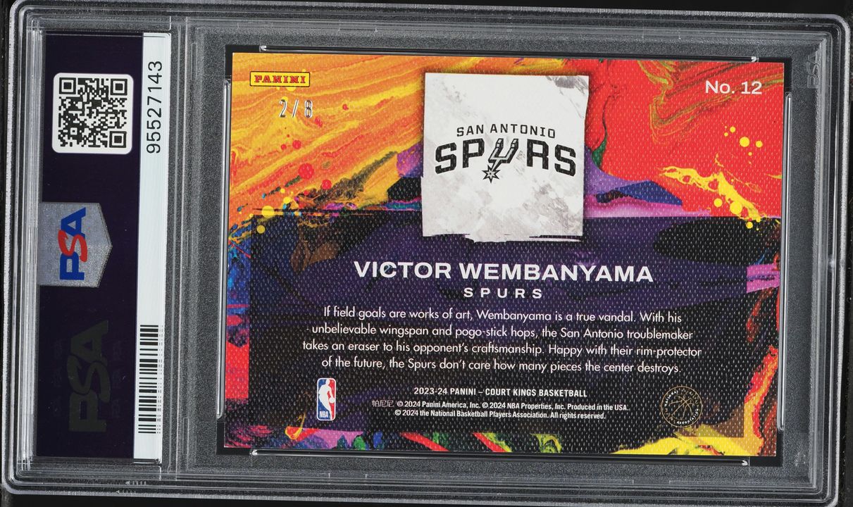 2023 Panini Court Kings Artistry In Motion Pink Victor Wembanyama ROOKIE /8 #12 PSA 10 GEM MINT