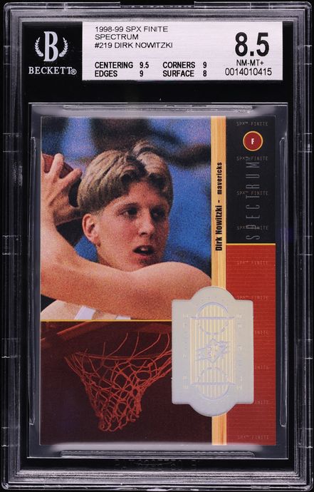 1998 SPx Finite Spectrum Dirk Nowitzki ROOKIE /25 #219 BGS 8.5 NM-MT+