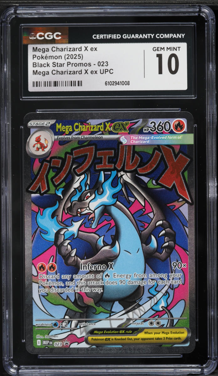 2025 Pokemon Mega Evolution Promo UPC Full Art Mega Charizard X EX #23 CGC 10 GEM MINT