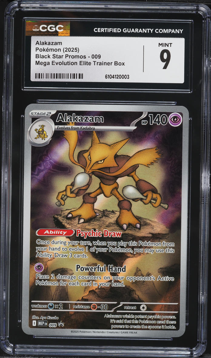 2025 Pokemon Mega Evolution Promo Elite Trainer Box Alt Art Alakazam #9 CGC  9 MINT on Fanatics Collect