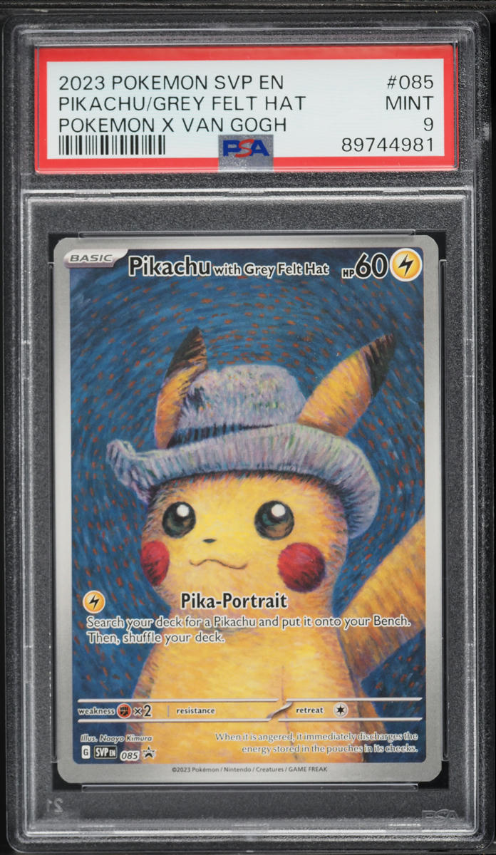2023 Pokemon Scarlet & Violet Promo Van Gogh Alt Art Pikachu With Grey Felt Hat #85 PSA 9 MINT