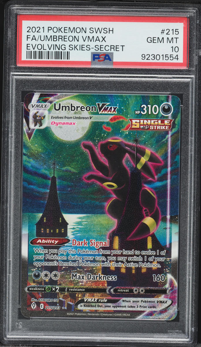 2021 Pokemon Sword & Shield Evolving Skies Alt Art Umbreon VMAX #215 PSA 10  GEM MINT on Fanatics Collect