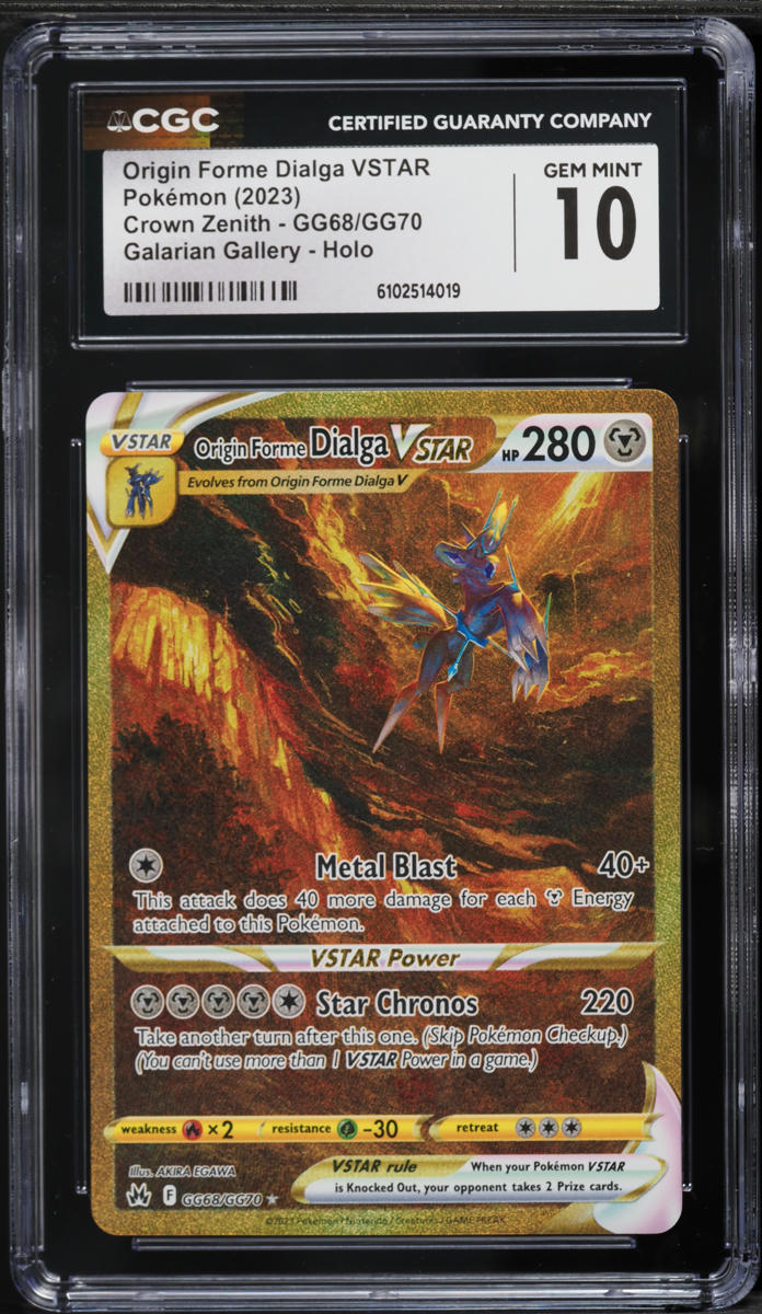2023 Pokemon SWSH Crown Zenith Gold Rare Origin Forme Dialga VSTAR #GG68 CGC 10 GEM MINT on Fanatics Collect 2023 Pokemon SWSH Crown Zenith Gold Rare Origin Forme Dialga VSTAR #GG68 CGC 10 GEM MINT on Fanatics Collect