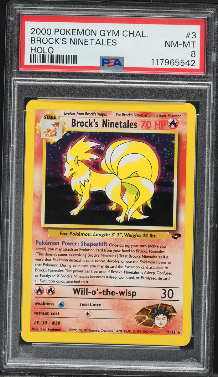 2000 Pokemon Gym Challenge Holo Brock's Ninetales #3 PSA 8 NM-MT
