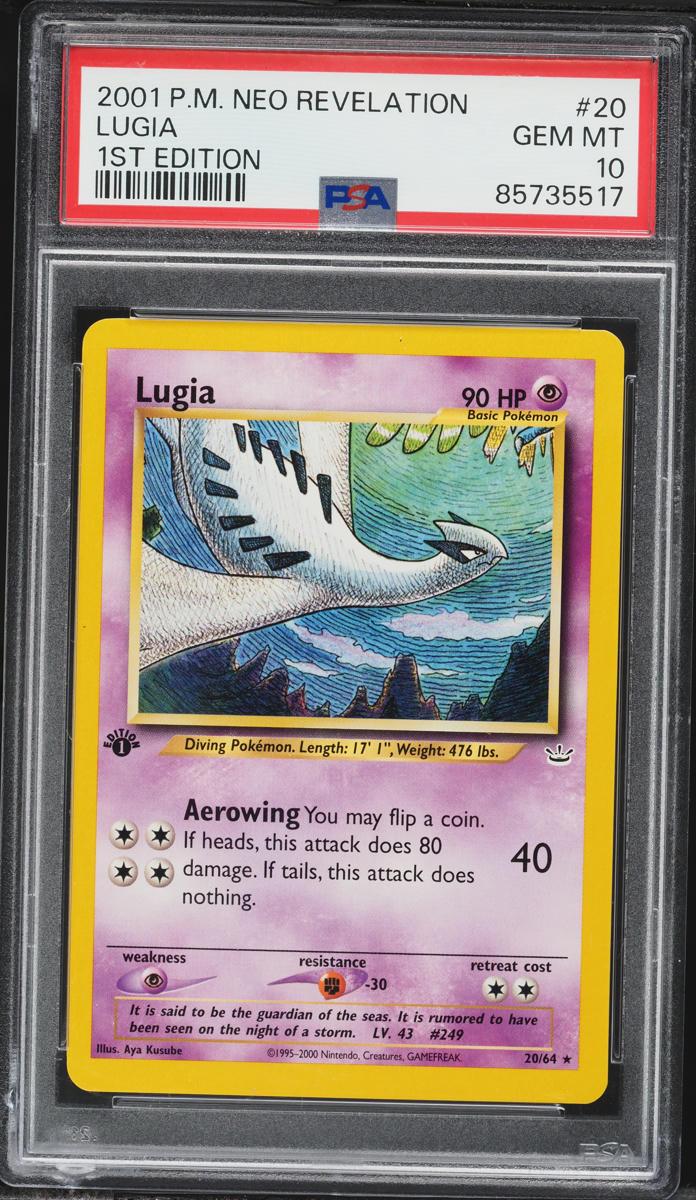 2001 Pokemon Neo Revelation 1st Edition Lugia #20 PSA 10 GEM MINT