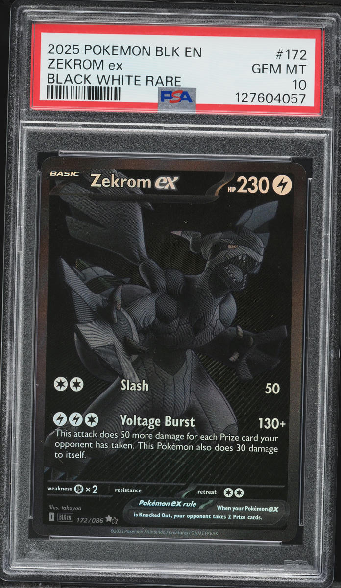 2025 Pokemon Scarlet & Violet Black Bolt BWR Zekrom EX #172 PSA 10 GEM MINT