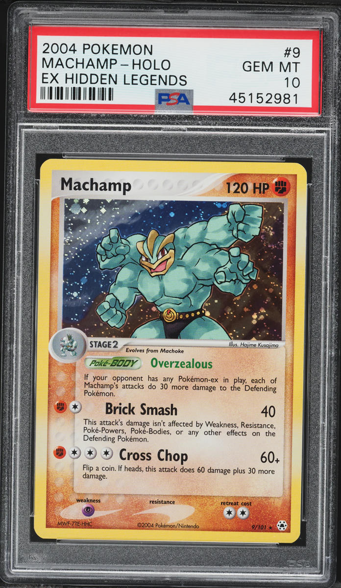 2004 Pokemon EX Hidden Legends Holo Machamp #9 PSA 10 GEM MINT