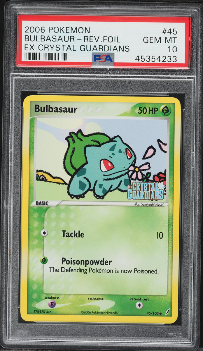 2006 Pokemon EX Crystal Guardians Reverse Foil Bulbasaur #45 PSA 10 GEM MINT