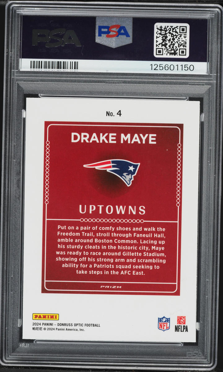 2024 Donruss Optic Uptowns Prizm Drake Maye ROOKIE #4 PSA 10 GEM MINT