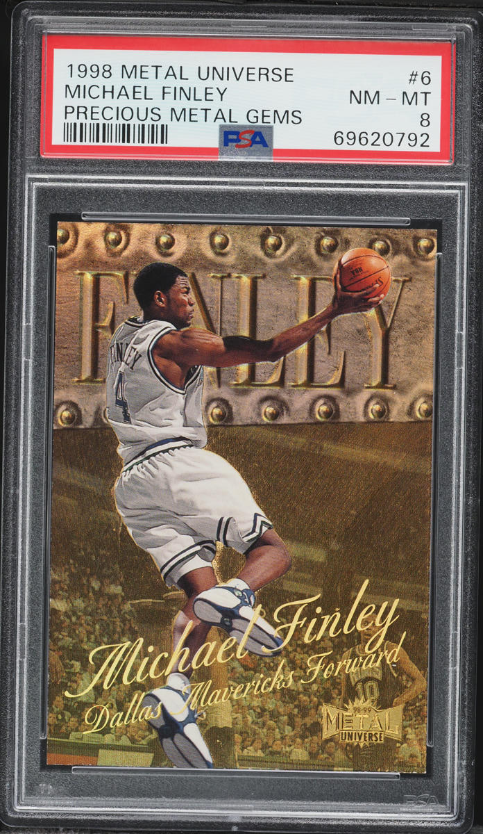 1998 Metal Universe Precious Metal Gems PMG Michael Finley /50 #6 PSA 8 NM-MT