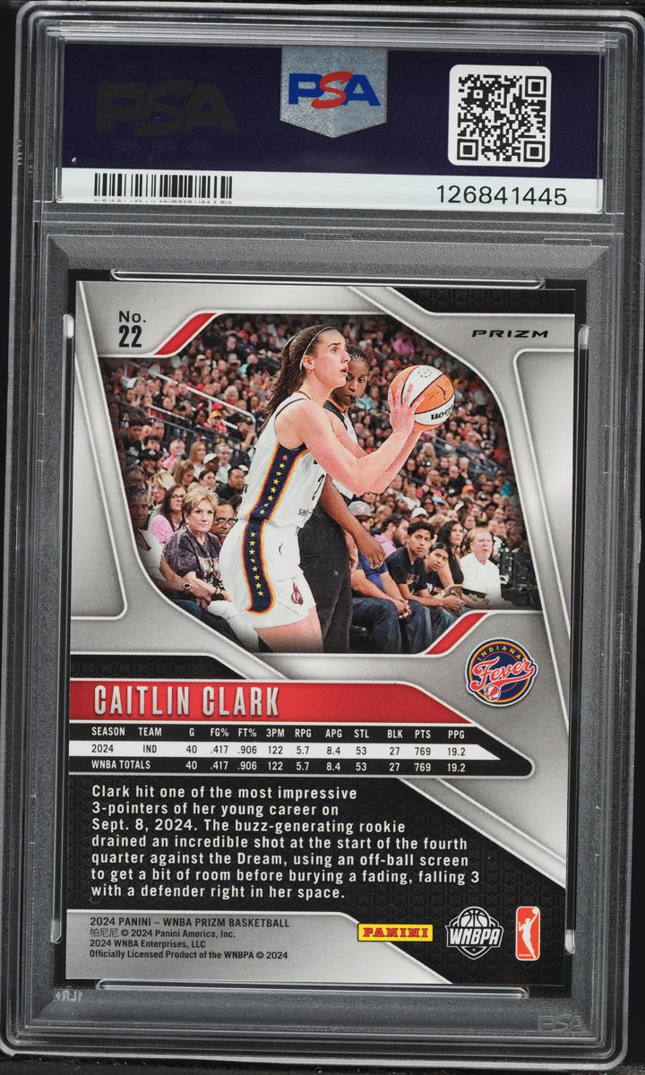 2024 Panini Prizm WNBA Blue Velocity Caitlin Clark ROOKIE #22 PSA 9 MINT
