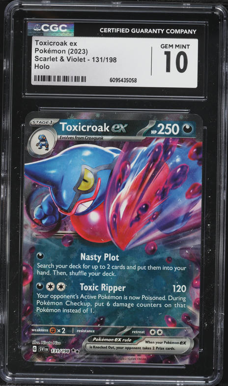 2023 Pokemon Scarlet & Violet Holo Toxicroak ex #131 CGC 10 GEM MINT