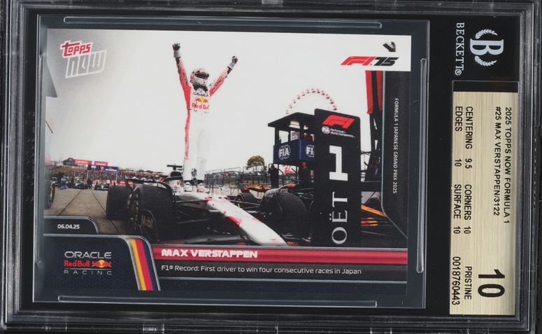 2025 Topps Now Formula 1 F1 Max Verstappen #25 BGS 10 PRISTINE on
