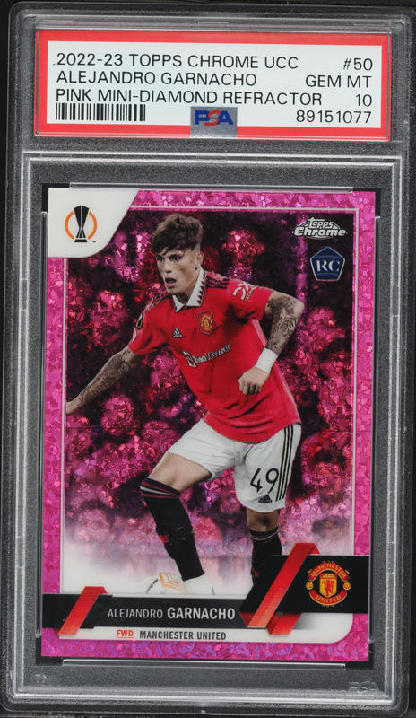 Carte à Collectionner Alejandro Garnacho Rookie Auto /25 - Gradée PSA 8 - Topps UEFA Champions League