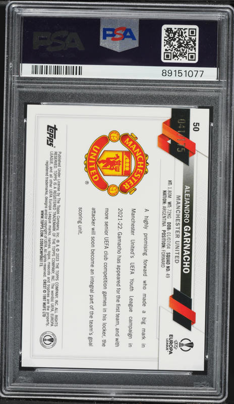 2022 Topps Chrome UEFA Pink Mini Diamond Alejandro Garnacho ROOKIE