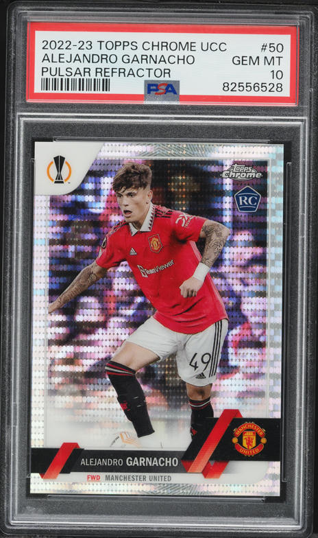 2022 Topps Chrome UEFA Pink Mini Diamond Alejandro Garnacho ROOKIE