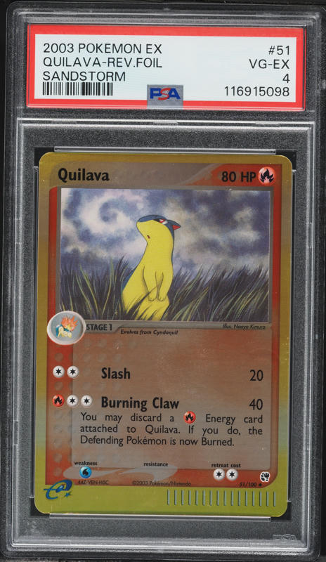 2003 Pokemon EX Sandstorm Reverse Holo Quilava #51 PSA 4 VGEX on Fanatics  Collect