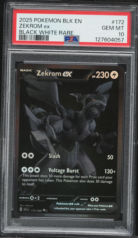2025 Pokemon Scarlet & Violet Black Bolt SIR Zekrom ex #166 PSA 10