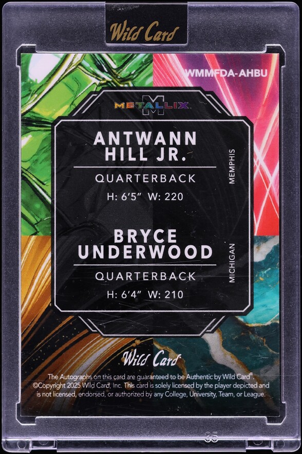 2025 Wild Card Metallix Dual Antwann Hill Jr. & Bryce Underwood
