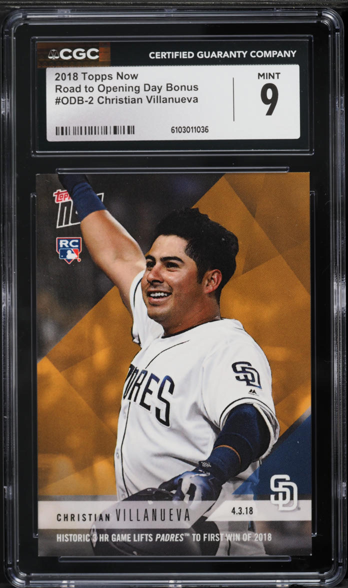 2018 Topps Now Road To Opening Day Bonus Christian Villanueva ROOKIE #ODB-2 CGC 9 MINT