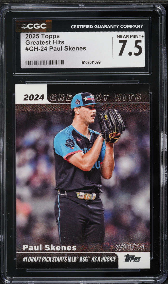 2025 Topps Greatest Hits Paul Skenes #GH-24 CGC 7.5 NRMT+