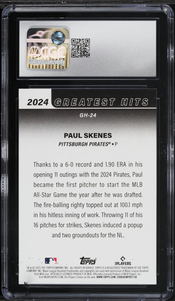 2025 Topps Greatest Hits Paul Skenes #GH-24 CGC 7.5 NRMT+